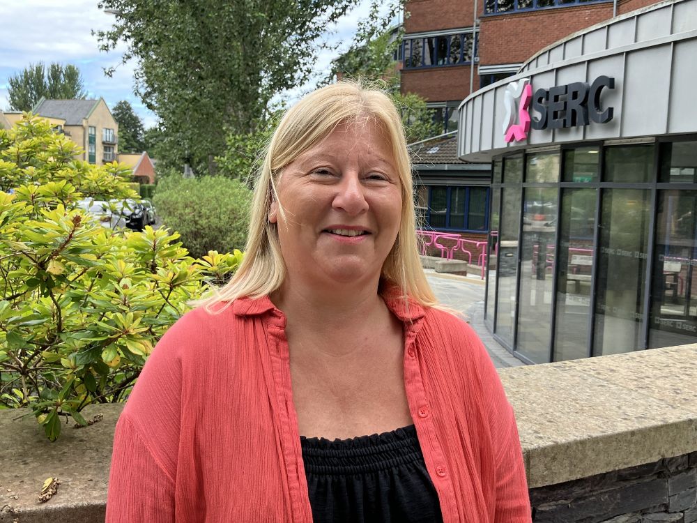 WRAP student Lorraine Morton outside SERC Bangor Campus